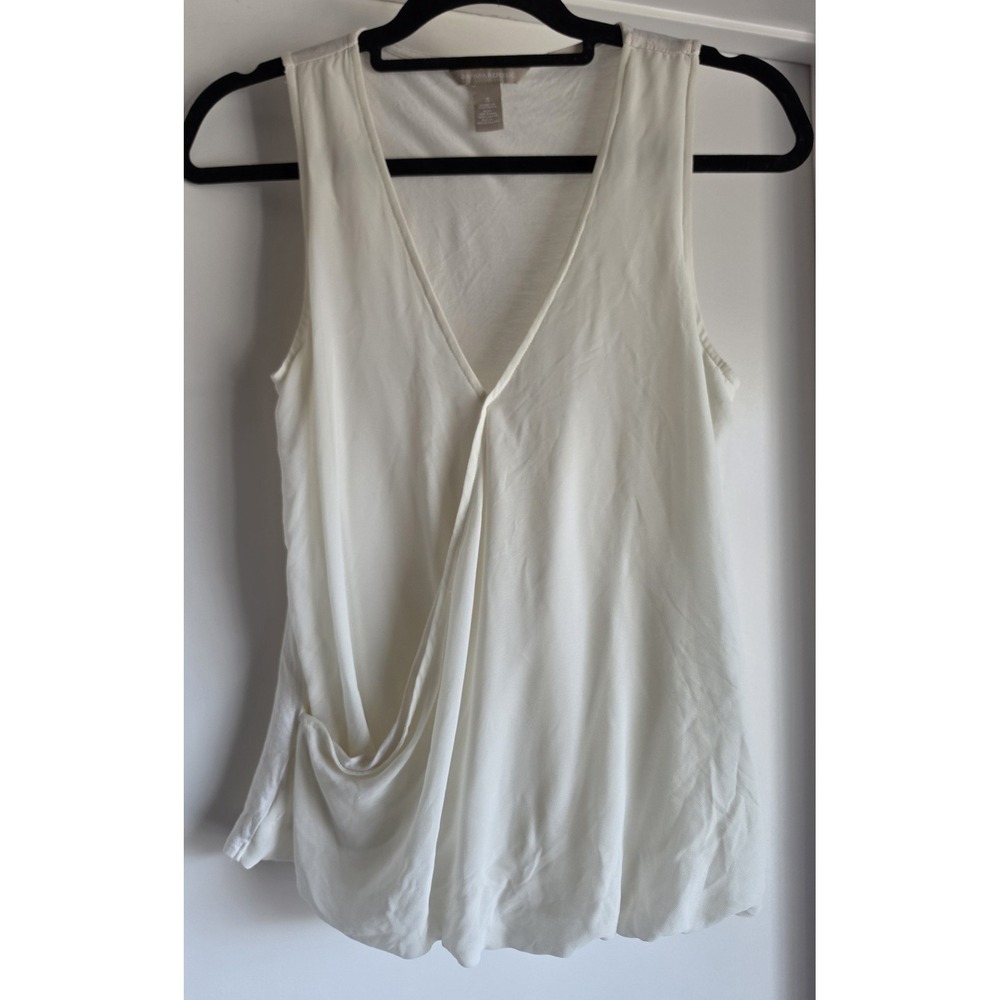 Banana Republic Tank Top Women S White V-Neck Sleeveless Blouse Cami Shirt